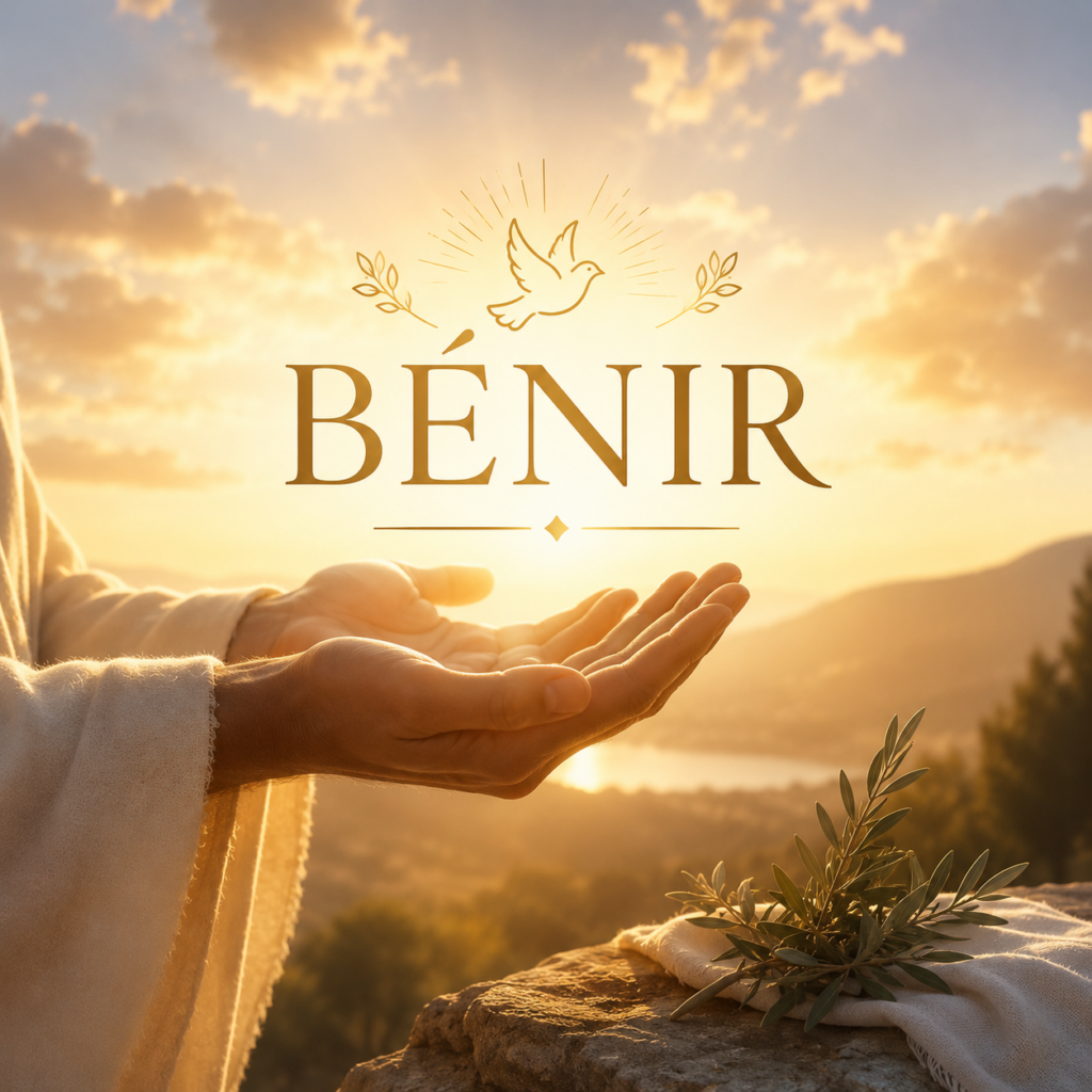 Mains ouvertes sous une lumière dorée symbolisant le fait de bénir et la paix spirituelle